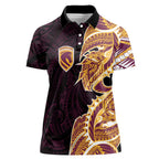 Brisbane Broncos Women Polo Shirt Polynesian Tribal Tattoo Pacific Sport Art