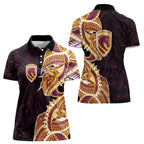 Brisbane Broncos Women Polo Shirt Polynesian Tribal Tattoo Pacific Sport Art