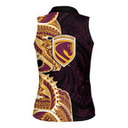Brisbane Broncos Women Sleeveless Polo Shirt Polynesian Tribal Tattoo Pacific Sport Art