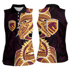 Brisbane Broncos Women Sleeveless Polo Shirt Polynesian Tribal Tattoo Pacific Sport Art