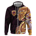 Brisbane Broncos Zip Hoodie Polynesian Tribal Tattoo Pacific Sport Art