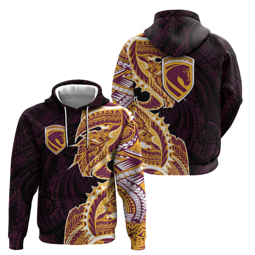 Brisbane Broncos Zip Hoodie Polynesian Tribal Tattoo Pacific Sport Art