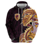 Brisbane Broncos Zip Hoodie Polynesian Tribal Tattoo Pacific Sport Art