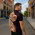 Brisbane Broncos Zipper Polo Shirt Polynesian Tribal Tattoo Pacific Sport Art