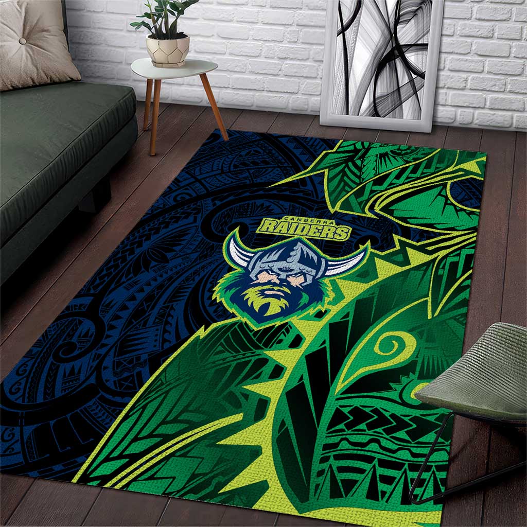 Canberra Raiders Area Rug Polynesian Tribal Tattoo Pacific Sport Art