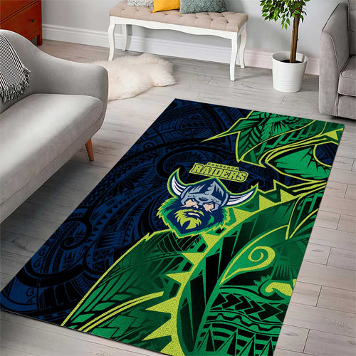 Canberra Raiders Area Rug Polynesian Tribal Tattoo Pacific Sport Art