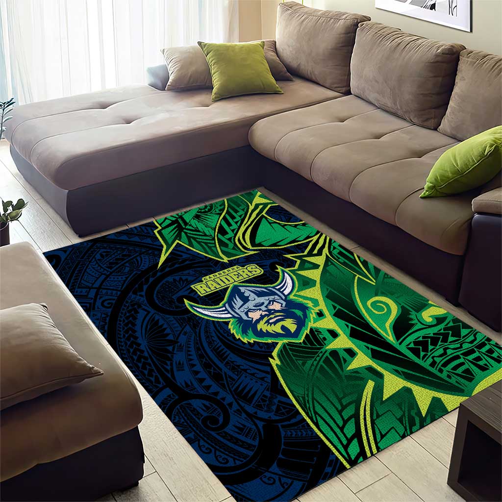 Canberra Raiders Area Rug Polynesian Tribal Tattoo Pacific Sport Art