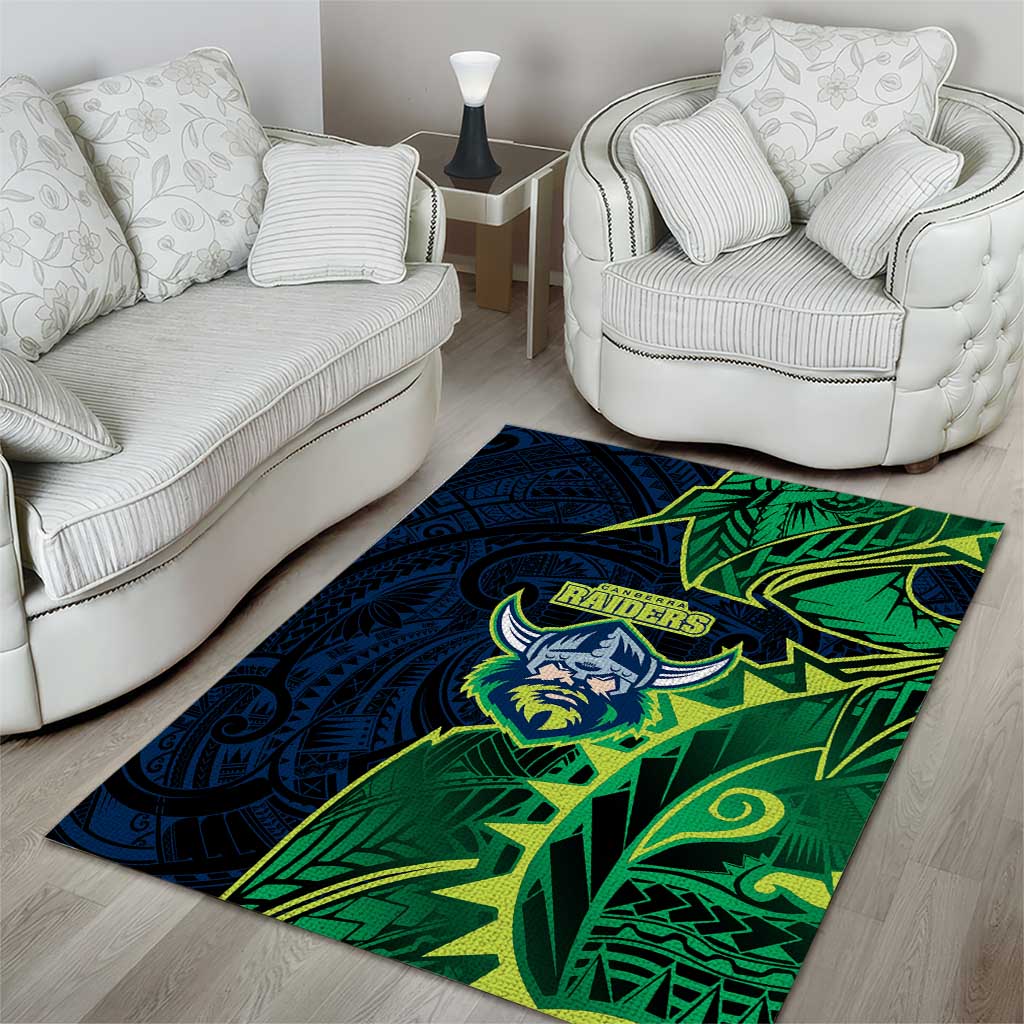 Canberra Raiders Area Rug Polynesian Tribal Tattoo Pacific Sport Art