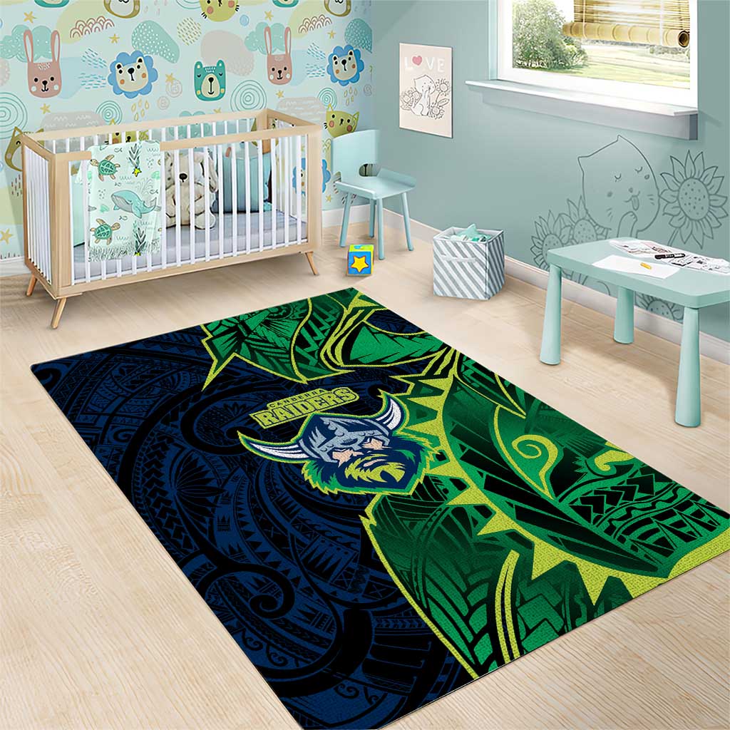 Canberra Raiders Area Rug Polynesian Tribal Tattoo Pacific Sport Art