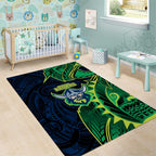 Canberra Raiders Area Rug Polynesian Tribal Tattoo Pacific Sport Art
