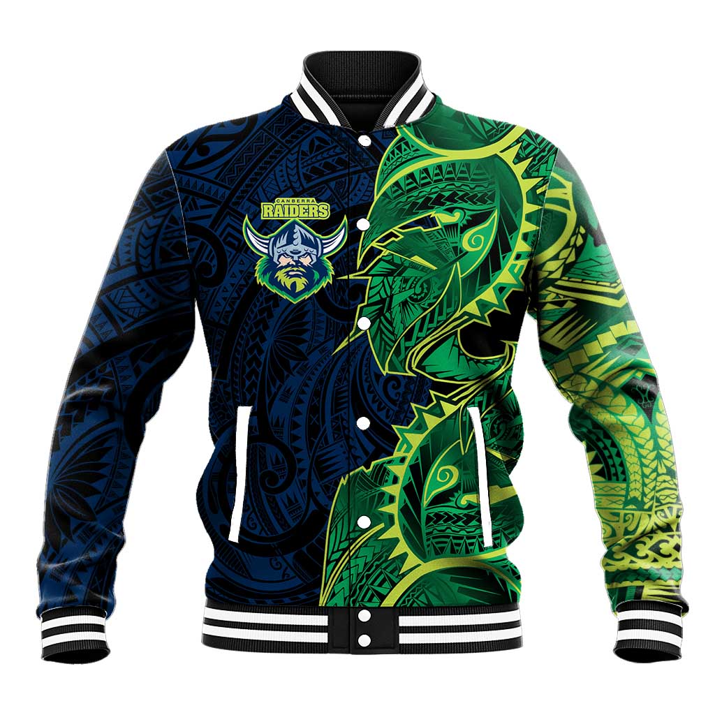 Canberra Raiders Baseball Jacket Polynesian Tribal Tattoo Pacific Sport Art