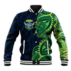 Canberra Raiders Baseball Jacket Polynesian Tribal Tattoo Pacific Sport Art