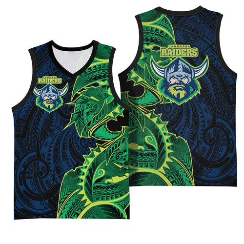 Canberra Raiders Basketball Jersey Polynesian Tribal Tattoo Pacific Sport Art