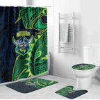 Canberra Raiders Bathroom Set Polynesian Tribal Tattoo Pacific Sport Art