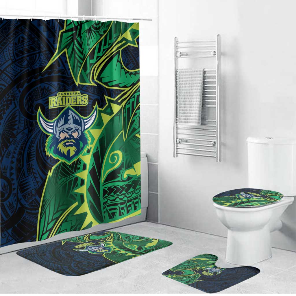 Canberra Raiders Bathroom Set Polynesian Tribal Tattoo Pacific Sport Art