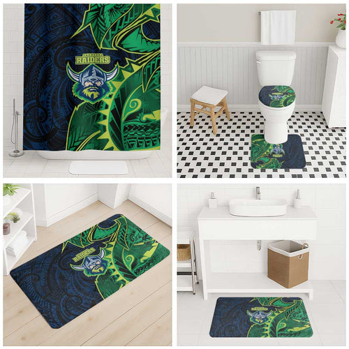 Canberra Raiders Bathroom Set Polynesian Tribal Tattoo Pacific Sport Art