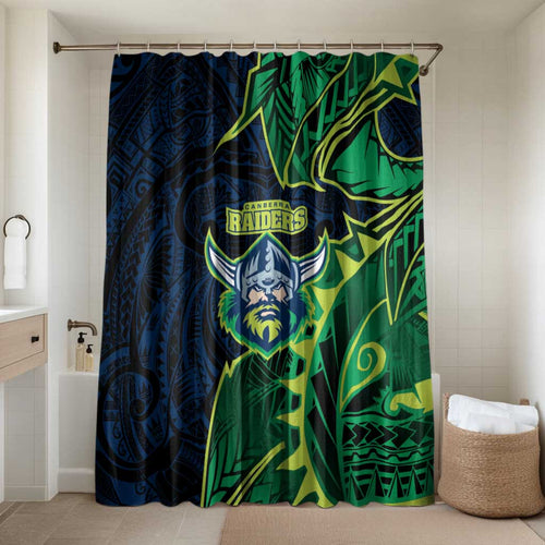 Canberra Raiders Bathroom Set Polynesian Tribal Tattoo Pacific Sport Art