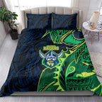 Canberra Raiders Bedding Set Polynesian Tribal Tattoo Pacific Sport Art