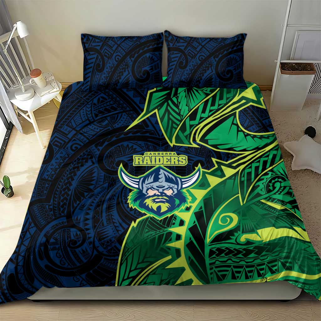Canberra Raiders Bedding Set Polynesian Tribal Tattoo Pacific Sport Art