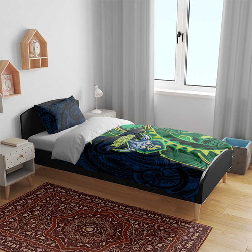 Canberra Raiders Bedding Set Polynesian Tribal Tattoo Pacific Sport Art