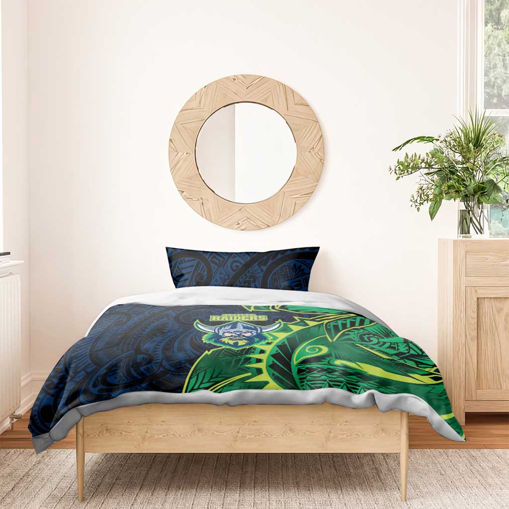 Canberra Raiders Bedding Set Polynesian Tribal Tattoo Pacific Sport Art
