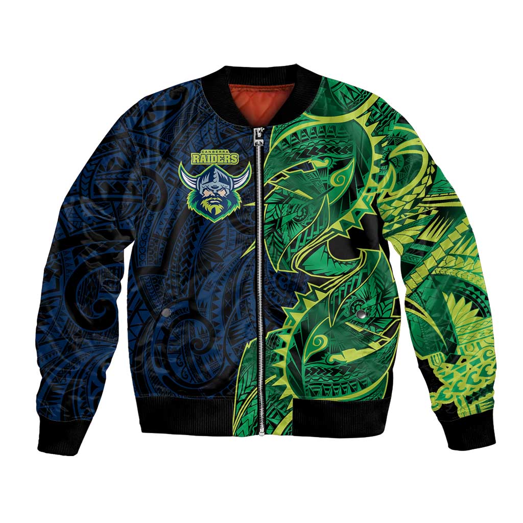 Canberra Raiders Bomber Jacket Polynesian Tribal Tattoo Pacific Sport Art