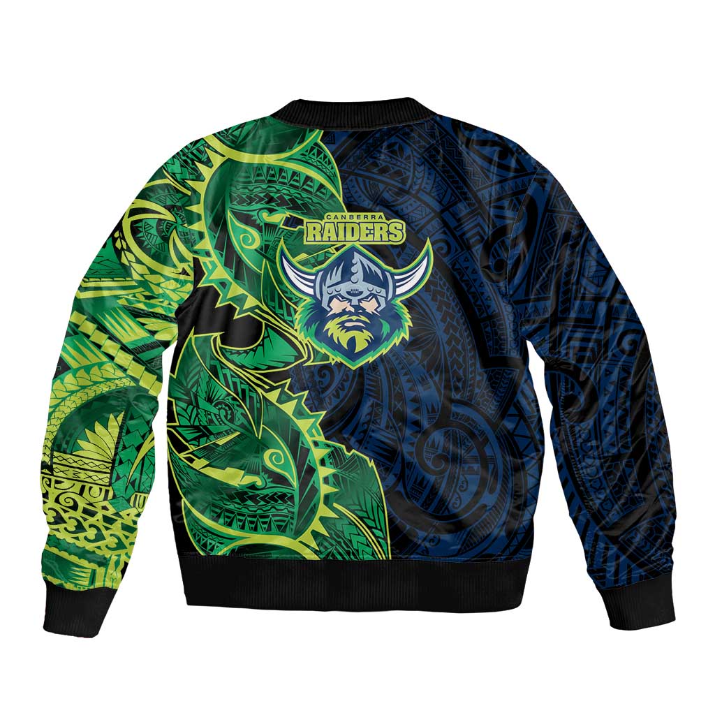 Canberra Raiders Bomber Jacket Polynesian Tribal Tattoo Pacific Sport Art