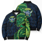 Canberra Raiders Bomber Puffer Jacket Polynesian Tribal Tattoo Pacific Sport Art