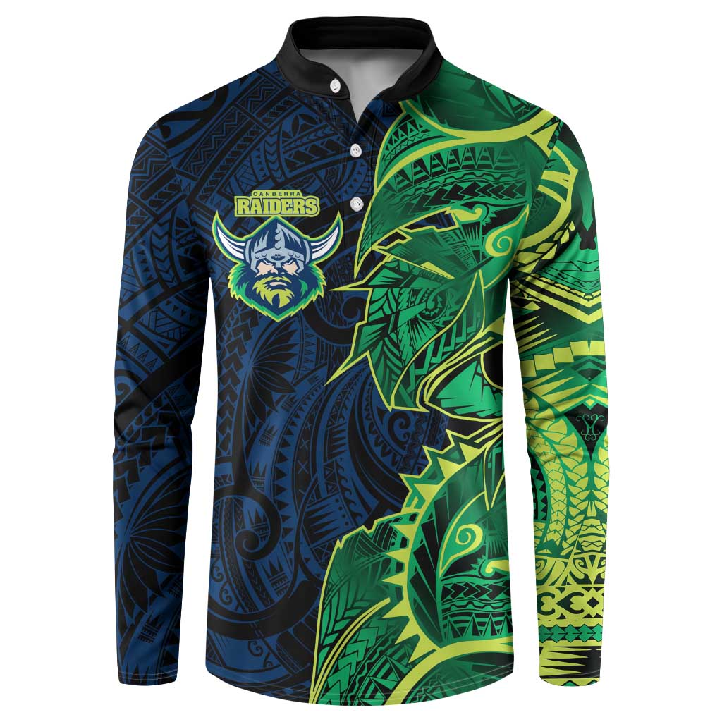 Canberra Raiders Button Sweatshirt Polynesian Tribal Tattoo Pacific Sport Art