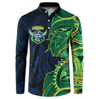 Canberra Raiders Button Sweatshirt Polynesian Tribal Tattoo Pacific Sport Art