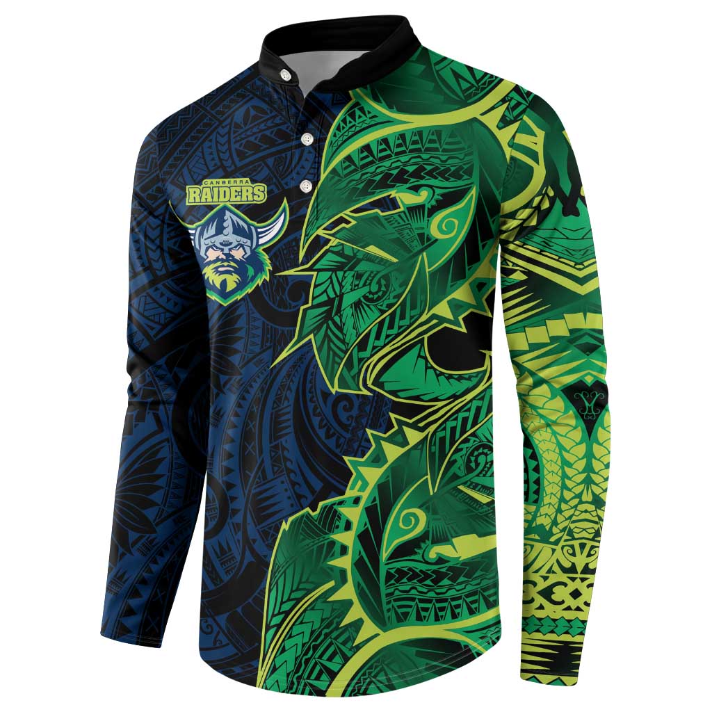 Canberra Raiders Button Sweatshirt Polynesian Tribal Tattoo Pacific Sport Art