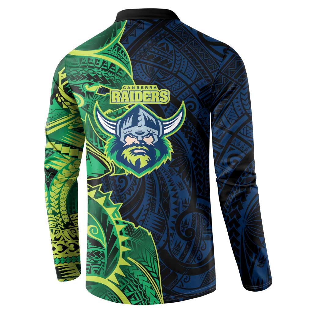 Canberra Raiders Button Sweatshirt Polynesian Tribal Tattoo Pacific Sport Art