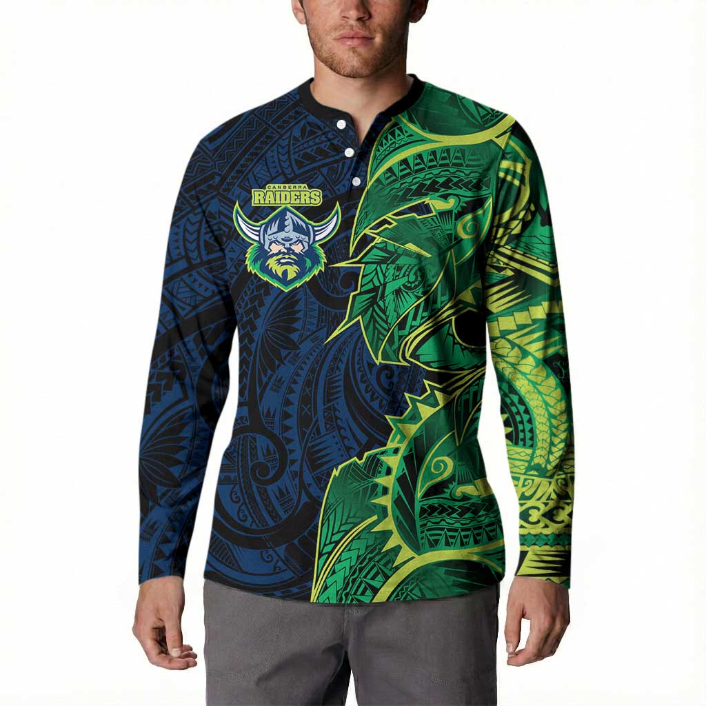 Canberra Raiders Button Sweatshirt Polynesian Tribal Tattoo Pacific Sport Art