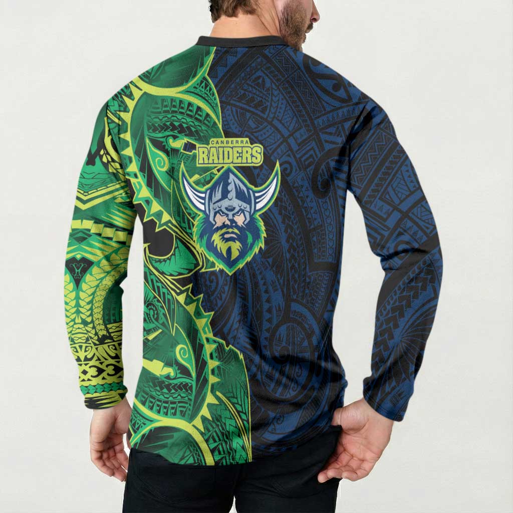 Canberra Raiders Button Sweatshirt Polynesian Tribal Tattoo Pacific Sport Art