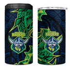 Canberra Raiders 4 in 1 Can Cooler Tumbler Polynesian Tribal Tattoo Pacific Sport Art