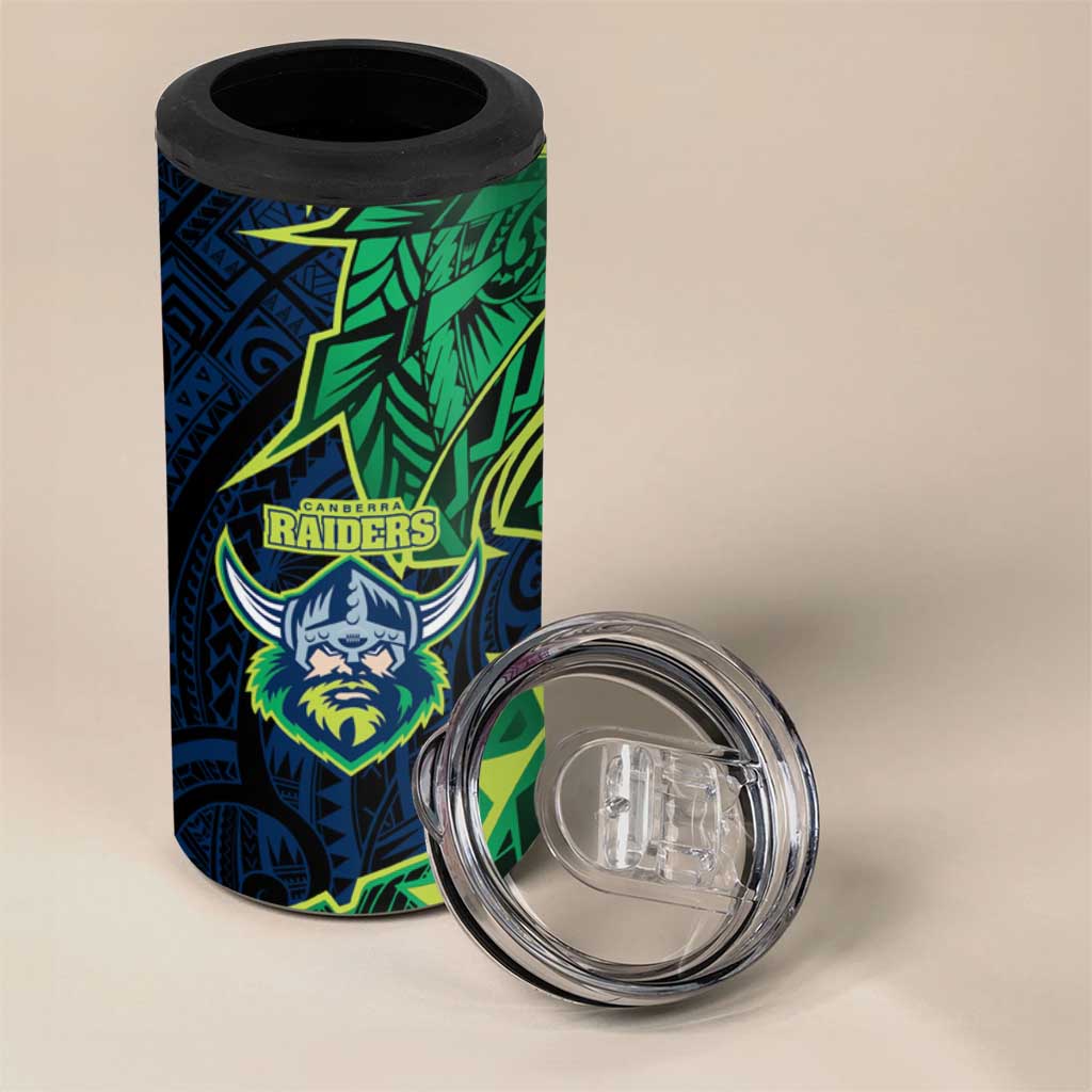 Canberra Raiders 4 in 1 Can Cooler Tumbler Polynesian Tribal Tattoo Pacific Sport Art