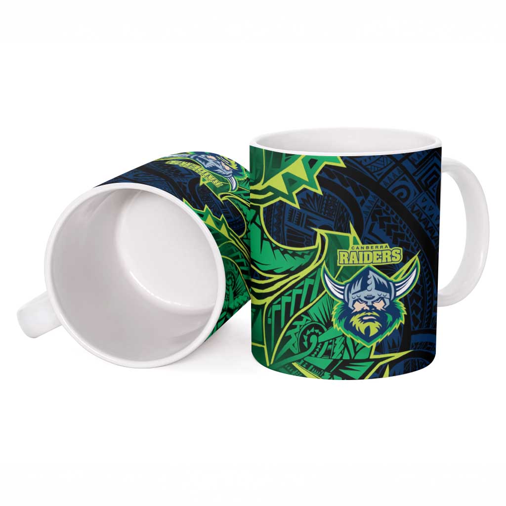 Canberra Raiders Ceramic Mug Polynesian Tribal Tattoo Pacific Sport Art