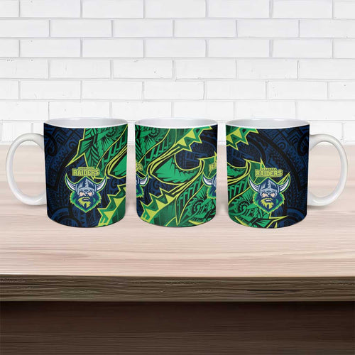 Canberra Raiders Ceramic Mug Polynesian Tribal Tattoo Pacific Sport Art