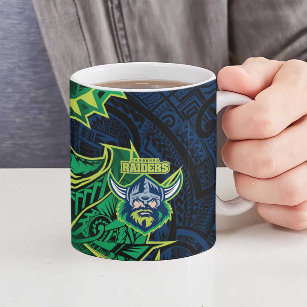 Canberra Raiders Ceramic Mug Polynesian Tribal Tattoo Pacific Sport Art