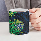 Canberra Raiders Ceramic Mug Polynesian Tribal Tattoo Pacific Sport Art