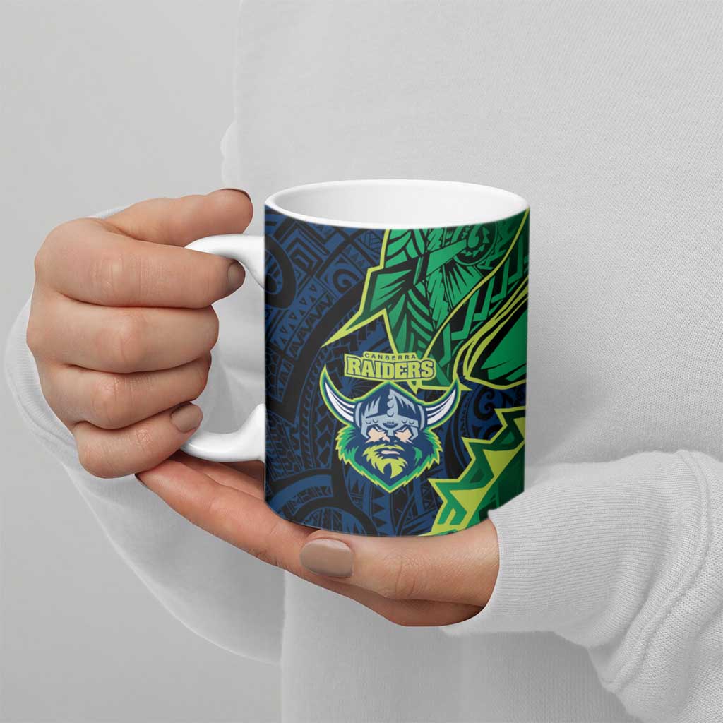Canberra Raiders Ceramic Mug Polynesian Tribal Tattoo Pacific Sport Art