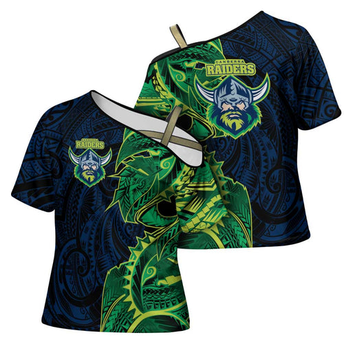 Canberra Raiders Cross Shoulder Shirt Polynesian Tribal Tattoo Pacific Sport Art