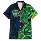 Canberra Raiders Family Matching Long Sleeve Bodycon Dress and Hawaiian Shirt Polynesian Tribal Tattoo Pacific Sport Art