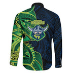 Canberra Raiders Family Matching Mermaid Dress and Hawaiian Shirt Polynesian Tribal Tattoo Pacific Sport Art