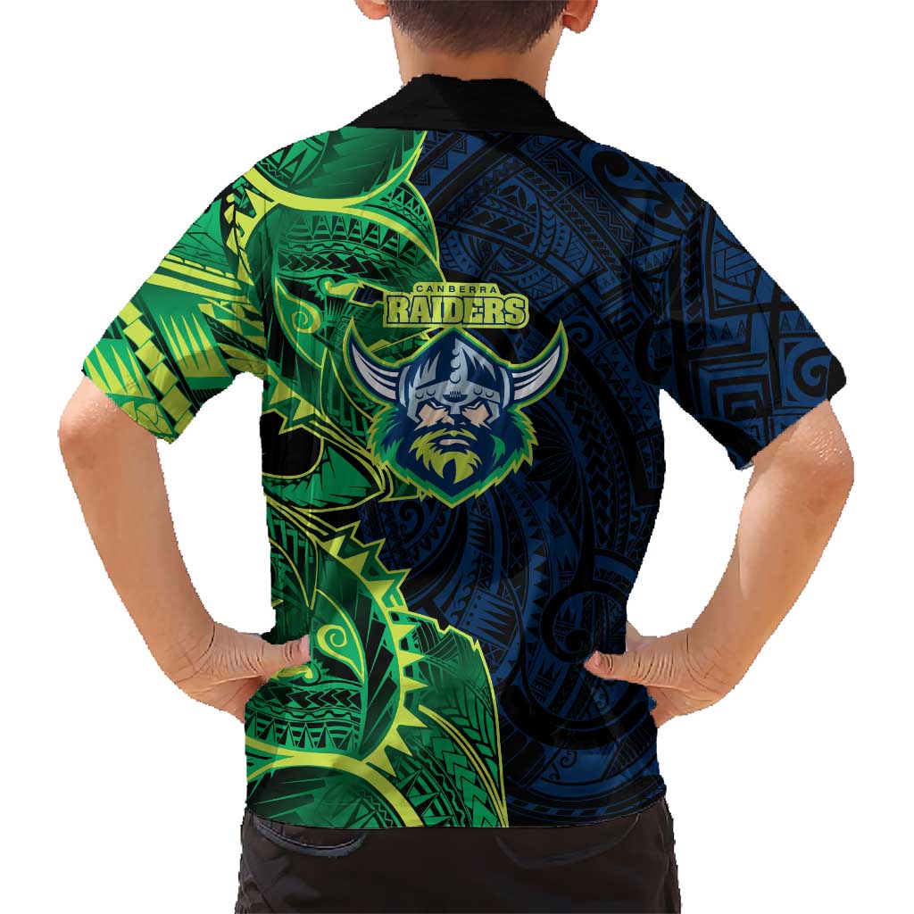 Canberra Raiders Family Matching Tank Maxi Dress and Hawaiian Shirt Polynesian Tribal Tattoo Pacific Sport Art