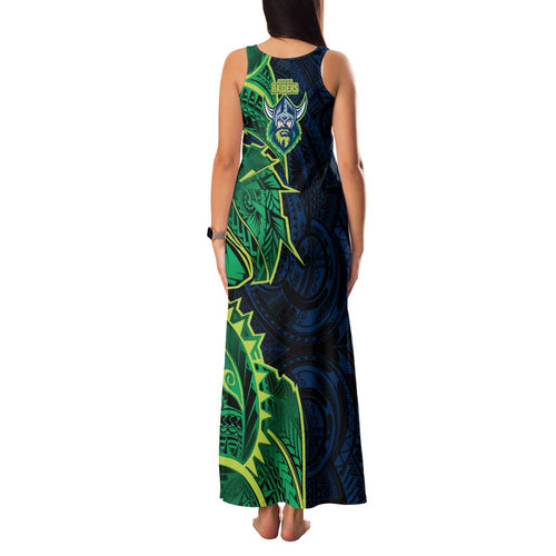 Canberra Raiders Family Matching Tank Maxi Dress and Hawaiian Shirt Polynesian Tribal Tattoo Pacific Sport Art