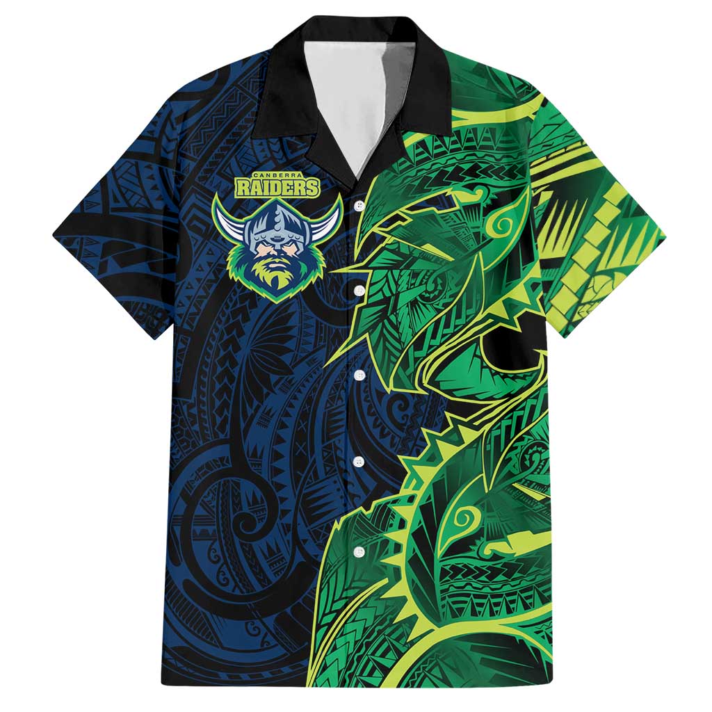 Canberra Raiders Hawaiian Shirt Polynesian Tribal Tattoo Pacific Sport Art
