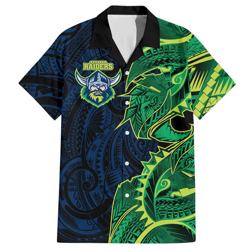 Canberra Raiders Hawaiian Shirt Polynesian Tribal Tattoo Pacific Sport Art