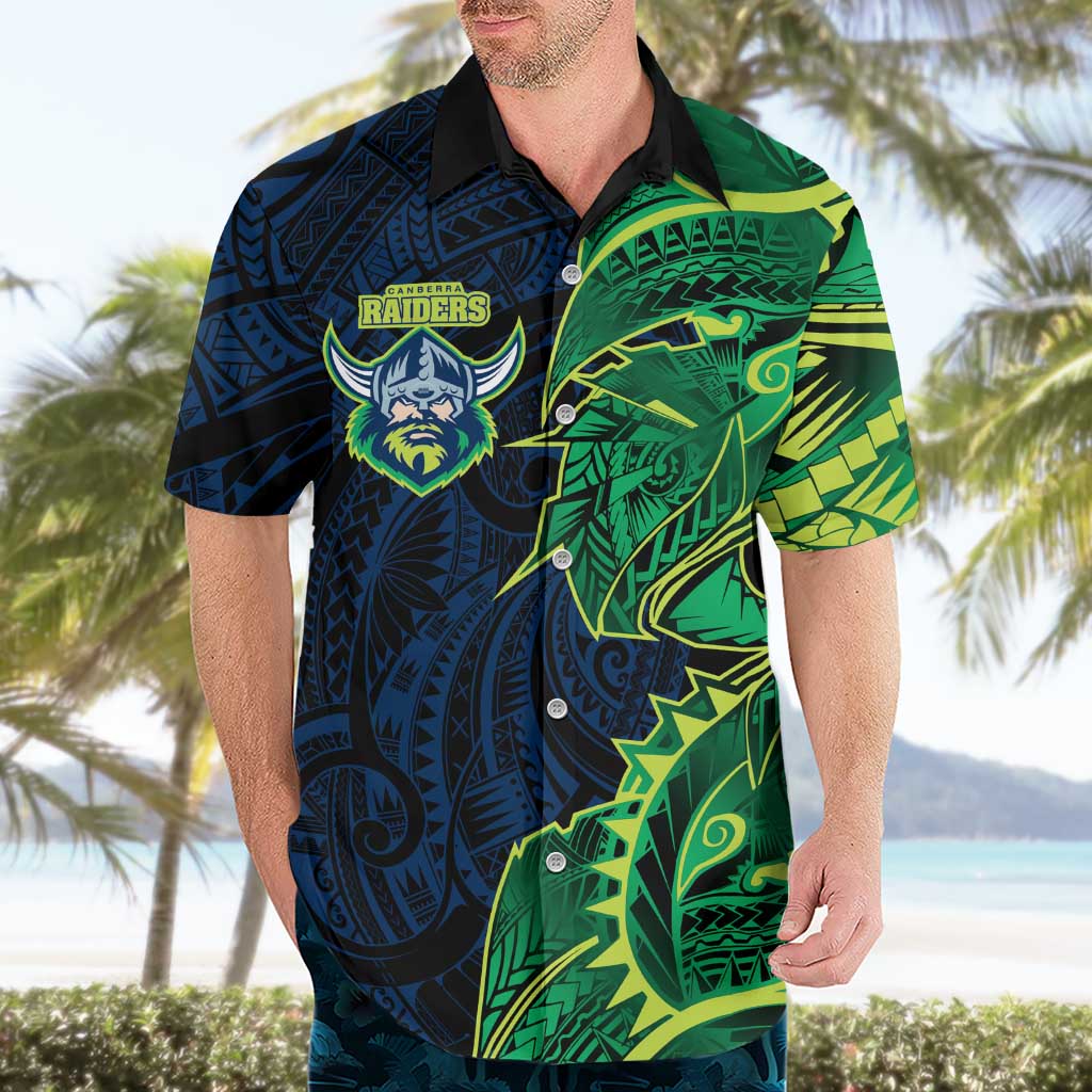 Canberra Raiders Hawaiian Shirt Polynesian Tribal Tattoo Pacific Sport Art