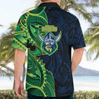 Canberra Raiders Hawaiian Shirt Polynesian Tribal Tattoo Pacific Sport Art